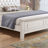 Contemporary Wood and Upholstered Bed Rectangular Standard Bed with Custom Gold Legs