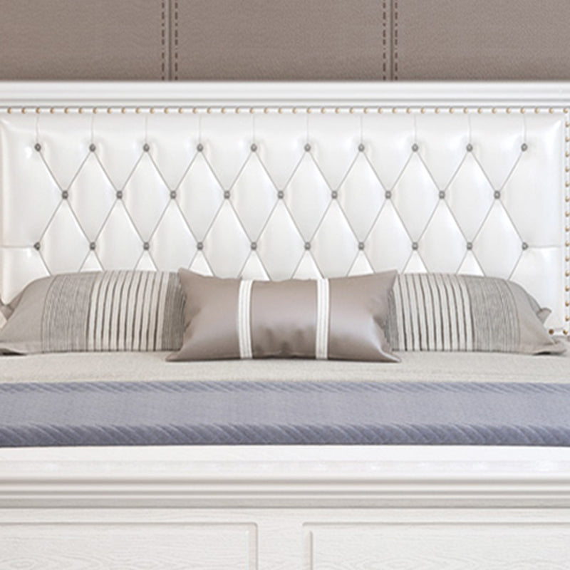 Hedendaags hout en gestoffeerd bed rechthoekig standaardbed met aangepaste gouden benen