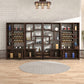 Modern Style Floor Wine Rack Wooden Frame Wine Bottle Rack for Home