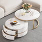 Modern Coffee Table Frame 2 Piece Nesting Tables with Golden Legs Stone Clearhalo 'Coffee & Accent Tables' 'Coffee Tables' 'coffee_tables' 'furn' 'furn_coffee_tables' 'Furniture' 'Living Room Furniture' 7305583