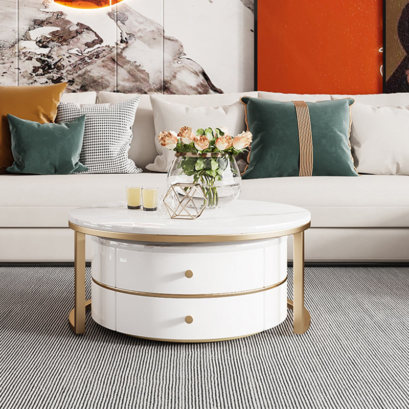 Modern Coffee Table Frame 2 Piece Nesting Tables with Golden Legs Clearhalo 'Coffee & Accent Tables' 'Coffee Tables' 'coffee_tables' 'furn' 'furn_coffee_tables' 'Furniture' 'Living Room Furniture' 7305592