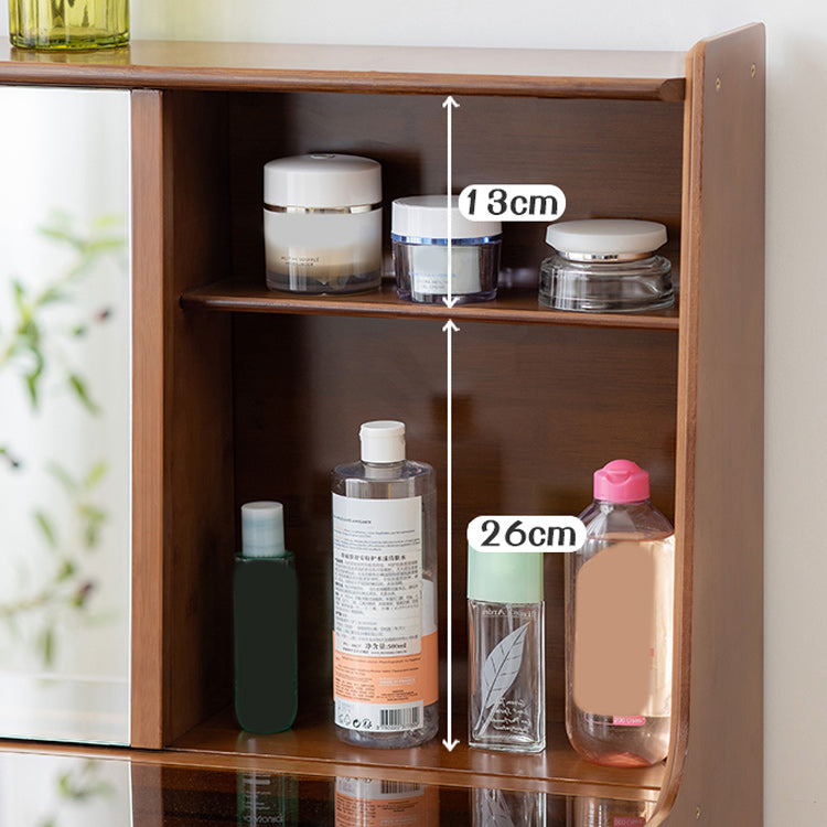 Modern Drawer Dressing Table Solid Wood Dresser Mirrored Vanity in Brone Clearhalo 'Bedroom Furniture' 'furn' 'furn_makeup_vanities' 'Furniture' 'Makeup Vanities' 'makeup_vanities' 7305645