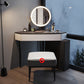 Modern Make-up Vanity with 3 Drawers in Black Solid Wood Vanity Desk Makeup Vanity & Mirror Yes Clearhalo 'Bedroom Furniture' 'furn' 'furn_makeup_vanities' 'Furniture' 'Makeup Vanities' 'makeup_vanities' 7305680