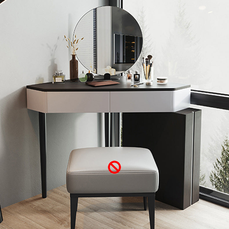 Modern Make-up Vanity with 3 Drawers in Black Solid Wood Vanity Desk Makeup Vanity & Mirror No Clearhalo 'Bedroom Furniture' 'furn' 'furn_makeup_vanities' 'Furniture' 'Makeup Vanities' 'makeup_vanities' 7305684
