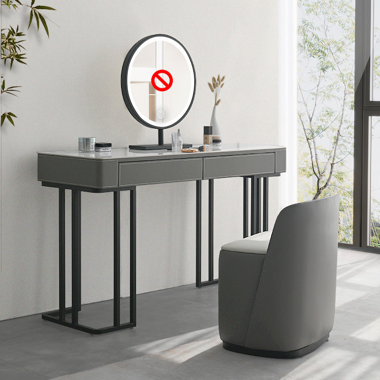 Tavolo da trucco top moderno in pietra con 2 cassetti per la camera da letto