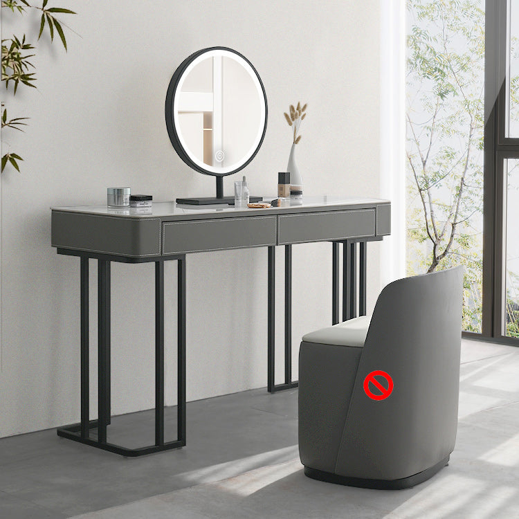 Tavolo da trucco top moderno in pietra con 2 cassetti per la camera da letto