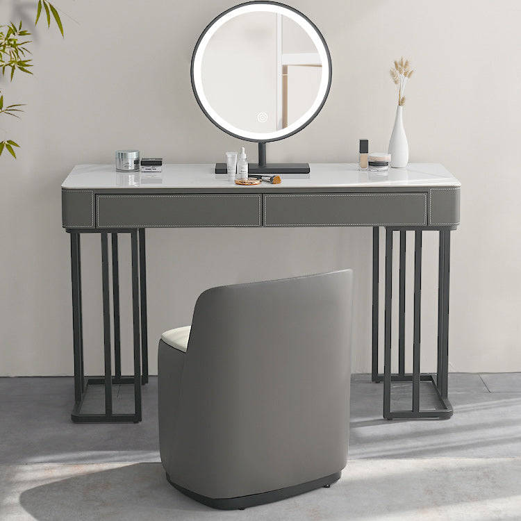 Tavolo da trucco top moderno in pietra con 2 cassetti per la camera da letto