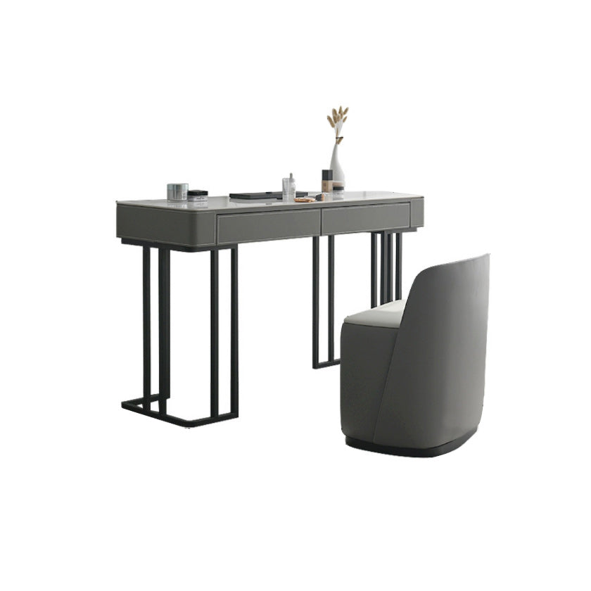 Tavolo da trucco top moderno in pietra con 2 cassetti per la camera da letto