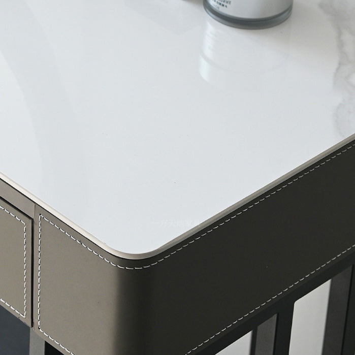Tavolo da trucco top moderno in pietra con 2 cassetti per la camera da letto