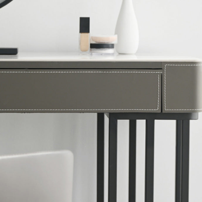 Tavolo da trucco top moderno in pietra con 2 cassetti per la camera da letto