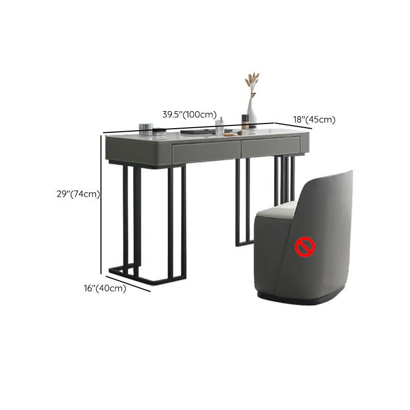 Tavolo da trucco top moderno in pietra con 2 cassetti per la camera da letto