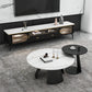 White Round Coffee Table Slate Coffee Table Set with Black Legs Clearhalo 'Coffee & Accent Tables' 'Coffee Tables' 'coffee_tables' 'furn' 'furn_coffee_tables' 'Furniture' 'Living Room Furniture' 7305755