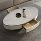 Oval White Coffee Table Slate Coffee Table with Storage Drawers Clearhalo 'Coffee & Accent Tables' 'Coffee Tables' 'coffee_tables' 'furn' 'furn_coffee_tables' 'Furniture' 'Living Room Furniture' 7305769
