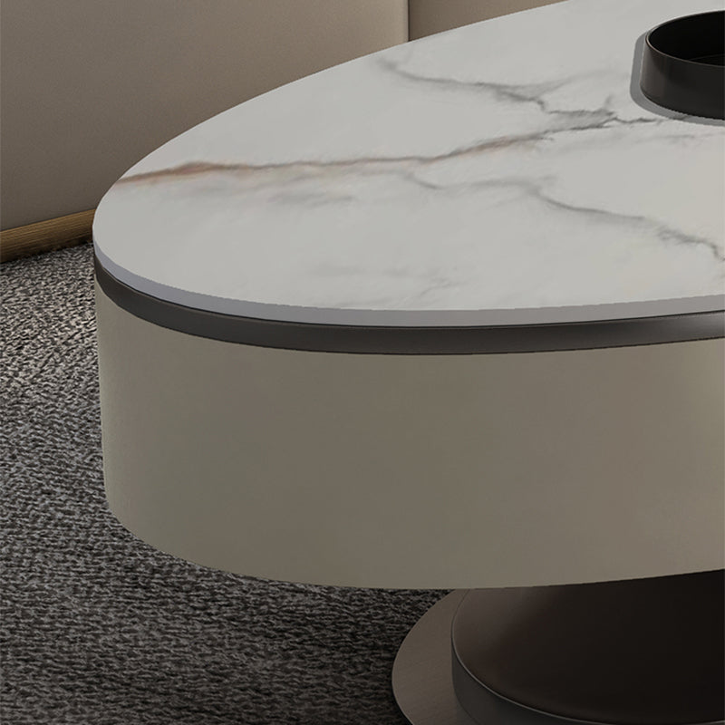 Oval White Coffee Table Slate Coffee Table with Storage Drawers Clearhalo 'Coffee & Accent Tables' 'Coffee Tables' 'coffee_tables' 'furn' 'furn_coffee_tables' 'Furniture' 'Living Room Furniture' 7305771