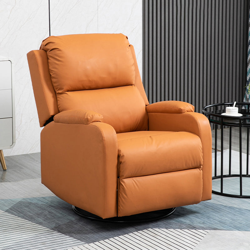 Manial-Push Back Standard Recliner Solid Color Faux Leather Recliner Chair Clearhalo 'Chairs & Seating' 'furn' 'furn_recliners' 'Furniture' 'Living Room Furniture' 'Recliners' 7305794
