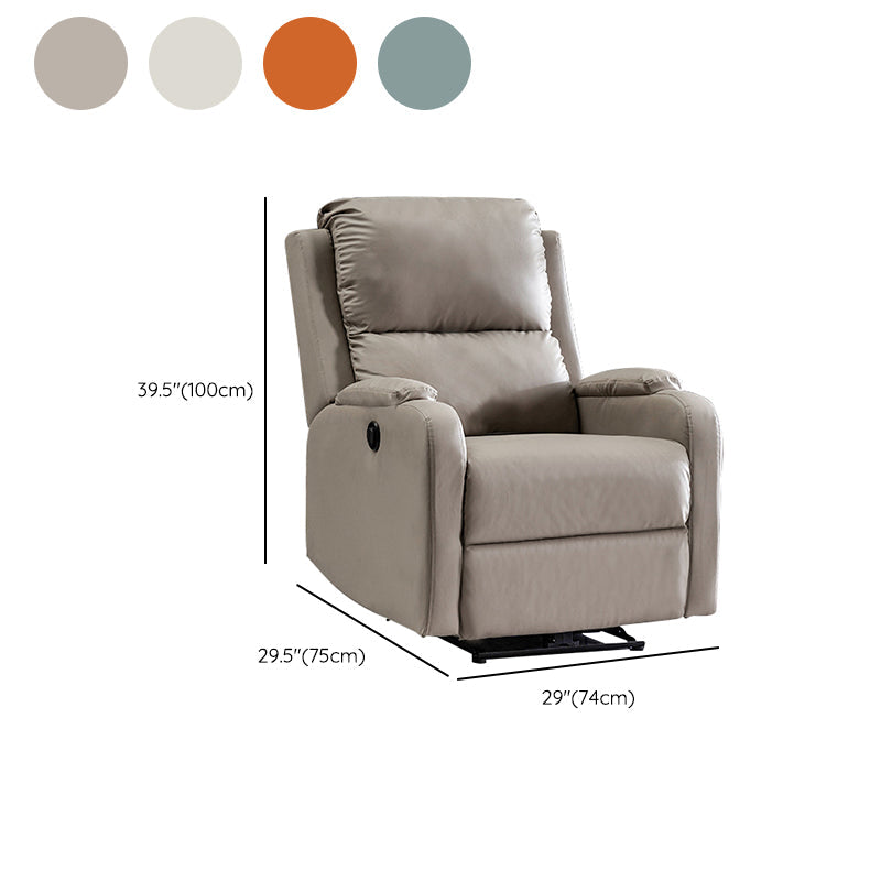 Manial-Push Back Standard Recliner Solid Color Faux Leather Recliner Chair Clearhalo 'Chairs & Seating' 'furn' 'furn_recliners' 'Furniture' 'Living Room Furniture' 'Recliners' 7305803