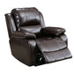Traditional Standard Recliner Metal Indoor Swiveling Manual-Push Botton Respiratory Skin Dark Brown Clearhalo 'Chairs & Seating' 'furn' 'furn_recliners' 'Furniture' 'Living Room Furniture' 'Recliners' 7305814