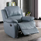 Traditional Standard Recliner Metal Indoor Swiveling Manual-Push Botton Respiratory Skin Light Blue Clearhalo 'Chairs & Seating' 'furn' 'furn_recliners' 'Furniture' 'Living Room Furniture' 'Recliners' 7305821