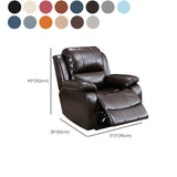 Traditional Standard Recliner Metal Indoor Swiveling Manual-Push Botton Clearhalo 'Chairs & Seating' 'furn' 'furn_recliners' 'Furniture' 'Living Room Furniture' 'Recliners' 7305827
