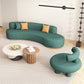 Green Sofa Stationary Scratch Resistant Seating for Living Room