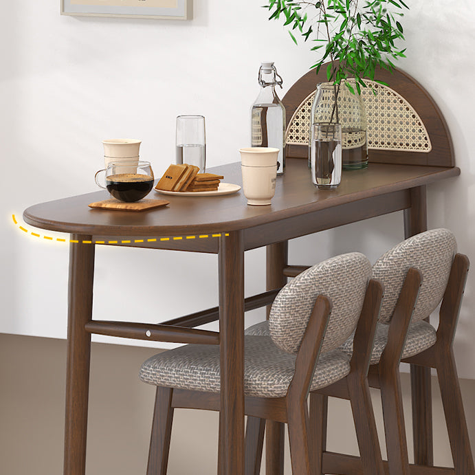 Juego de mesa de bar de madera maciza, mesa de bar Glam de 1/2/3 piezas y taburetes tapizados