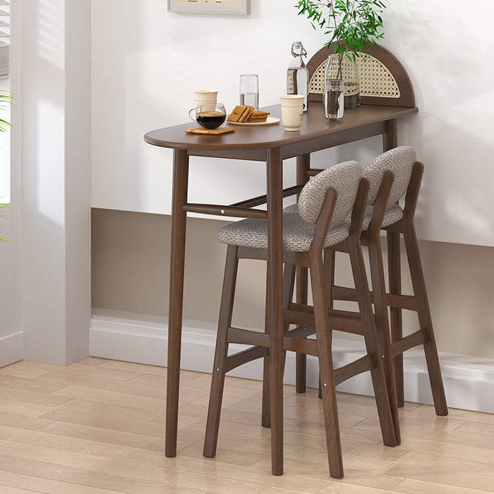 Juego de mesa de bar de madera maciza, mesa de bar Glam de 1/2/3 piezas y taburetes tapizados