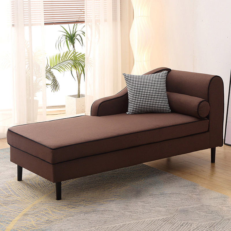 Modern Cushioned Chaise Lounge One Armed Chaise with Recessed Arms for Living Room Chaise Right-Arm Chaise Brown Clearhalo 'Chairs & Seating' 'Chaise Lounge' 'chaise_lounge' 'furn' 'furn_chaise_lounge' 'Furniture' 'Living Room Furniture' 7306607