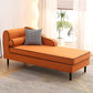 Modern Cushioned Chaise Lounge One Armed Chaise with Recessed Arms for Living Room Chaise Left-Arm Chaise Orange Clearhalo 'Chairs & Seating' 'Chaise Lounge' 'chaise_lounge' 'furn' 'furn_chaise_lounge' 'Furniture' 'Living Room Furniture' 7306608