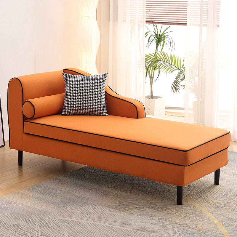 Modern Cushioned Chaise Lounge One Armed Chaise with Recessed Arms for Living Room Chaise Left-Arm Chaise Orange Clearhalo 'Chairs & Seating' 'Chaise Lounge' 'chaise_lounge' 'furn' 'furn_chaise_lounge' 'Furniture' 'Living Room Furniture' 7306608