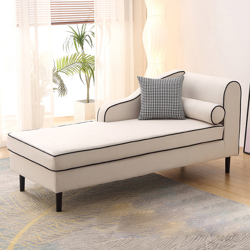 Modern Cushioned Chaise Lounge One Armed Chaise with Recessed Arms for Living Room Chaise Right-Arm Chaise Beige Clearhalo 'Chairs & Seating' 'Chaise Lounge' 'chaise_lounge' 'furn' 'furn_chaise_lounge' 'Furniture' 'Living Room Furniture' 7306609