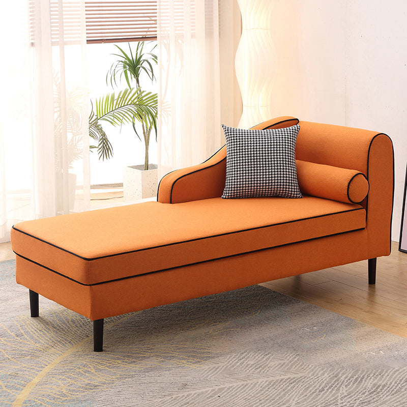 Modern Cushioned Chaise Lounge One Armed Chaise with Recessed Arms for Living Room Chaise Right-Arm Chaise Orange Clearhalo 'Chairs & Seating' 'Chaise Lounge' 'chaise_lounge' 'furn' 'furn_chaise_lounge' 'Furniture' 'Living Room Furniture' 7306613