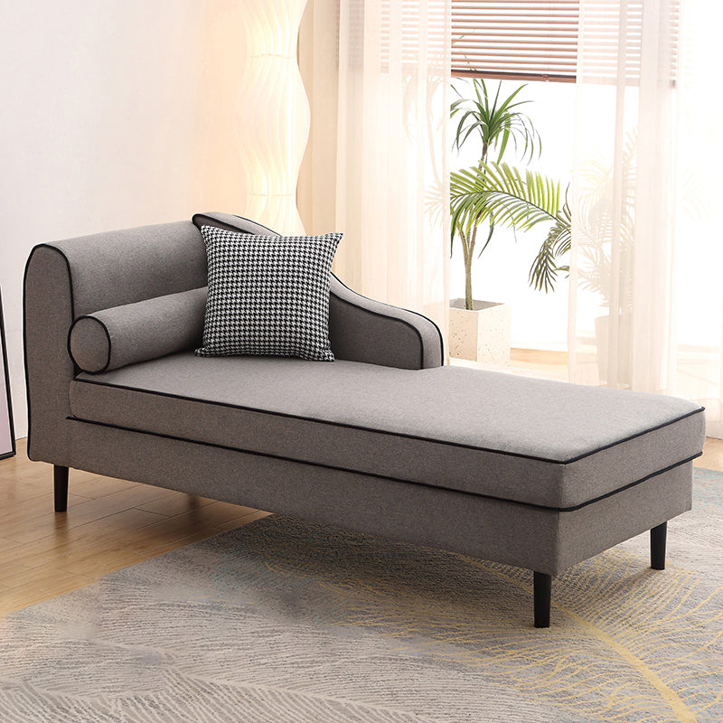 Modern Cushioned Chaise Lounge One Armed Chaise with Recessed Arms for Living Room Chaise Left-Arm Chaise Gray Clearhalo 'Chairs & Seating' 'Chaise Lounge' 'chaise_lounge' 'furn' 'furn_chaise_lounge' 'Furniture' 'Living Room Furniture' 7306618