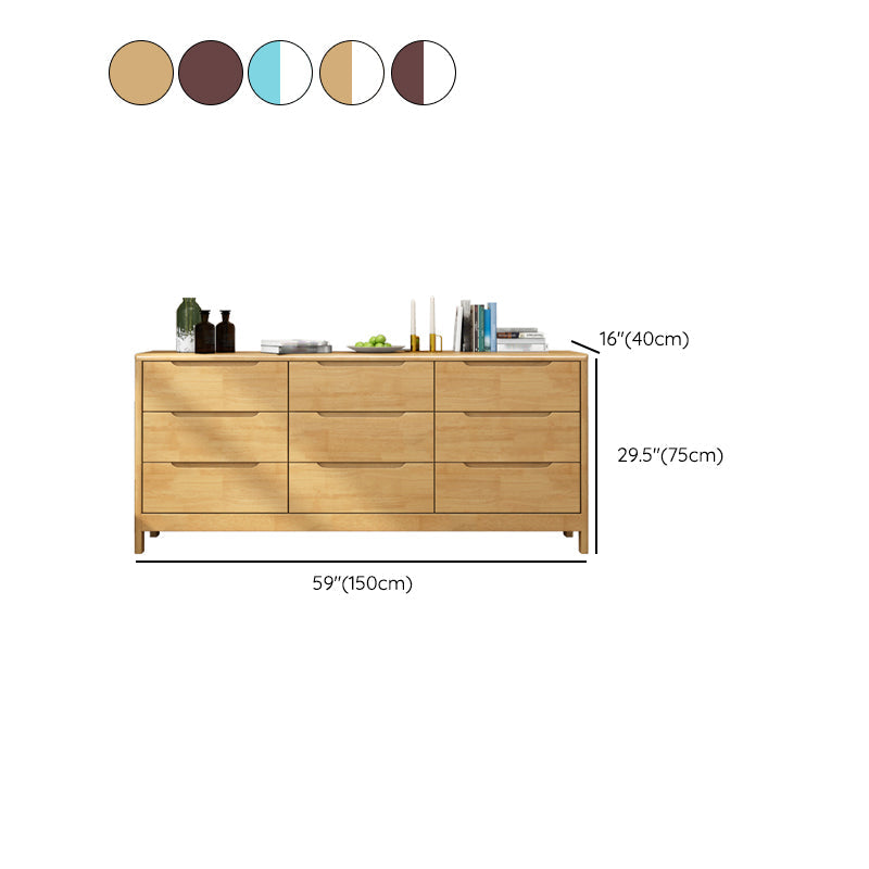 Tocador contemporáneo tocador de almacenamiento de madera maciza con cajones