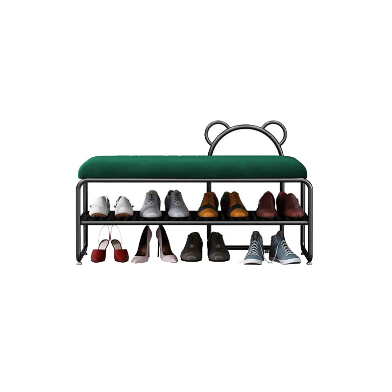 Modern Entryway Bench Cushioned Metal Seating Bench , 12.5 Inch W Green Black Clearhalo 'Benches' 'Chairs & Seating' 'furn' 'furn_benches' 'Furniture' 'Living Room Furniture' 7306984