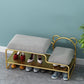 Modern Entryway Bench Cushioned Metal Seating Bench , 12.5 Inch W Clearhalo 'Benches' 'Chairs & Seating' 'furn' 'furn_benches' 'Furniture' 'Living Room Furniture' 7306990