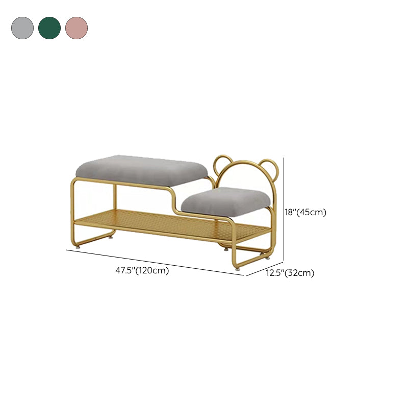 Modern Entryway Bench Cushioned Metal Seating Bench , 12.5 Inch W Clearhalo 'Benches' 'Chairs & Seating' 'furn' 'furn_benches' 'Furniture' 'Living Room Furniture' 7306994
