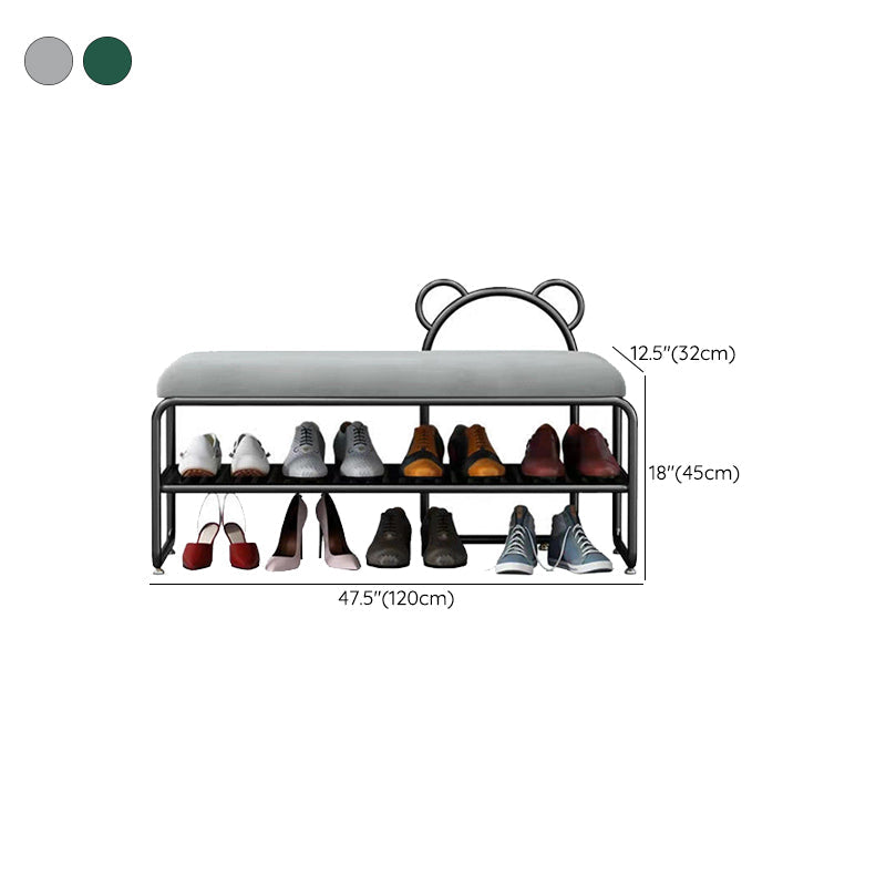 Modern Entryway Bench Cushioned Metal Seating Bench , 12.5 Inch W Clearhalo 'Benches' 'Chairs & Seating' 'furn' 'furn_benches' 'Furniture' 'Living Room Furniture' 7306998