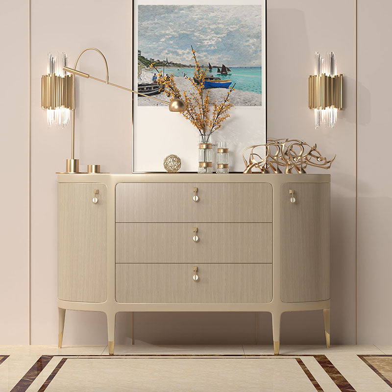 Tavolo a buffet glam a buffet di stoccaggio in legno solido per sala da pranzo