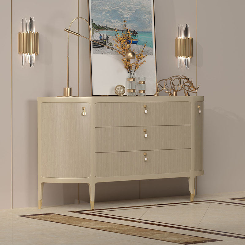 Tavolo a buffet glam a buffet di stoccaggio in legno solido per sala da pranzo