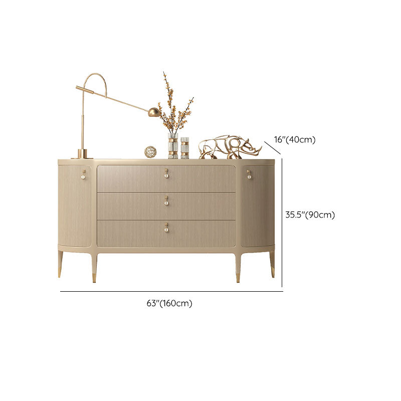 Tavolo a buffet glam a buffet di stoccaggio in legno solido per sala da pranzo