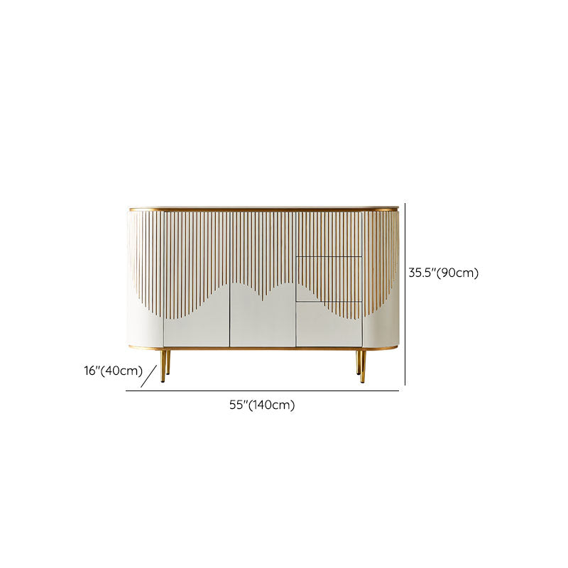 Mesa de piedra de mesa de buffet de estilo glamorante con puertas para el comedor