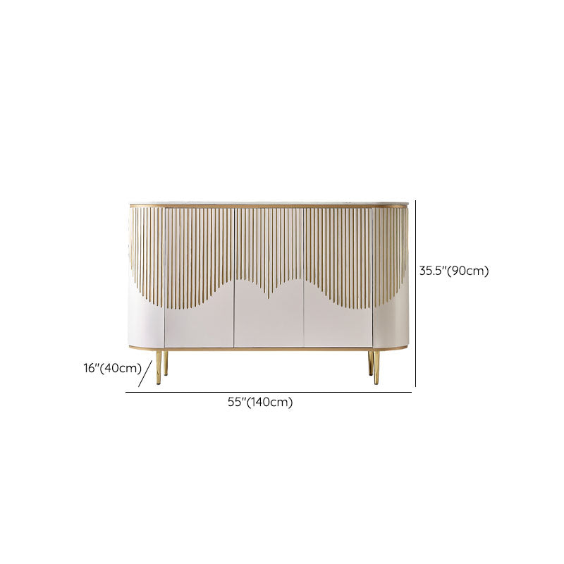 Mesa de piedra de mesa de buffet de estilo glamorante con puertas para el comedor