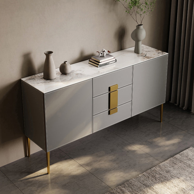 Glam Buffet Table Stone Sideboard Armadio con porte per soggiorno