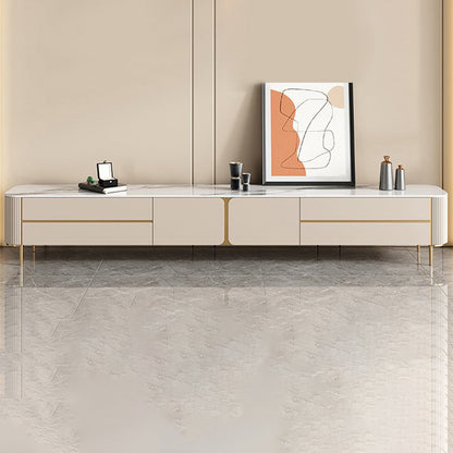 Glam Media Console Stone Media Console TV Stand with Drawers 87"L x 16"W x 18"H Clearhalo 'furn' 'furn_tv_stands_entertainment_centers' 'Furniture' 'Living Room Furniture' 'TV Stands & Entertainment Centers' 'TV Stands & Media Storage Furniture' 'tv_stands_entertainment_centers' 7309249