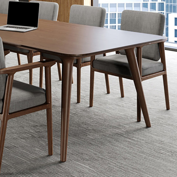 Rectangular Shaped Office Table 4 Legs Conference Table in Brown Clearhalo 'furn' 'furn_office_desk' 'Furniture' 'Office Desks' 'Office Furniture' 'office_desk' 7309334