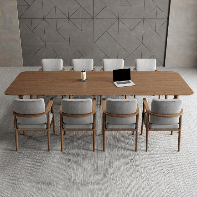 Rectangular Shaped Office Table 4 Legs Conference Table in Brown Clearhalo 'furn' 'furn_office_desk' 'Furniture' 'Office Desks' 'Office Furniture' 'office_desk' 7309338