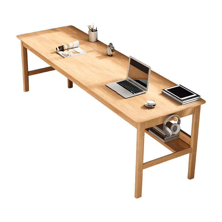 Bureau de bureau en bois moderne 1 Shelf Rectangle Writing Desk avec base en H pour la maison