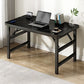 Contemporary Folding Office Desk Home Writing Desk with H-Shape Base , 29.5" H Black Clearhalo 'furn' 'furn_office_desk' 'Furniture' 'Office Desks' 'Office Furniture' 'office_desk' 7309381