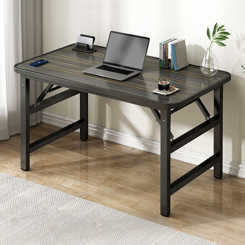 Contemporary Folding Office Desk Home Writing Desk with H-Shape Base , 29.5" H Black-Gold Clearhalo 'furn' 'furn_office_desk' 'Furniture' 'Office Desks' 'Office Furniture' 'office_desk' 7309384