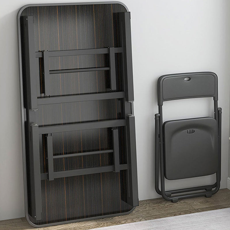 Contemporary Folding Office Desk Home Writing Desk with H-Shape Base , 29.5" H Clearhalo 'furn' 'furn_office_desk' 'Furniture' 'Office Desks' 'Office Furniture' 'office_desk' 7309387